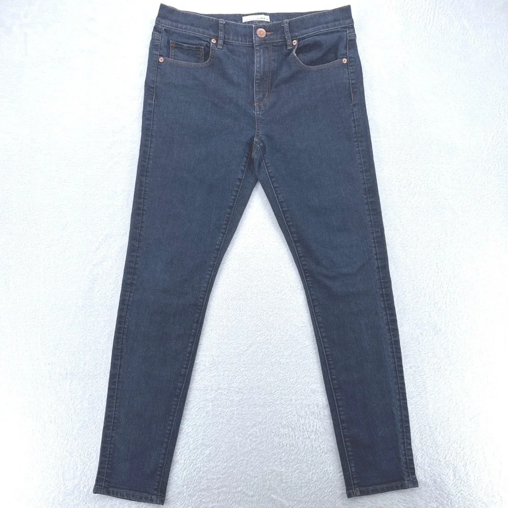 Loft Modern Skinny Jeans Womens Size 28 6 Dark Indigo Blue Denim Stretch